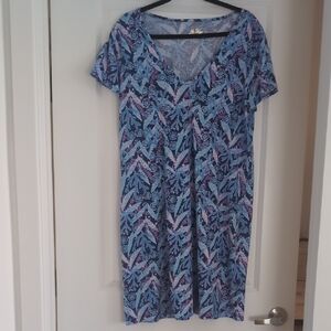 Lilly Pulitzer Blue and Pink Abstract Dress